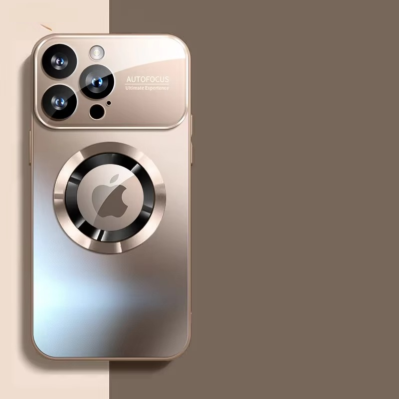 Luxury Large Window Magnetic iPhone Case — Magsafe Wireless Charging, Lens Protection, Shockproof Half-Wrapped Cover, Anti-Fingerprint, Non-Slip Finish