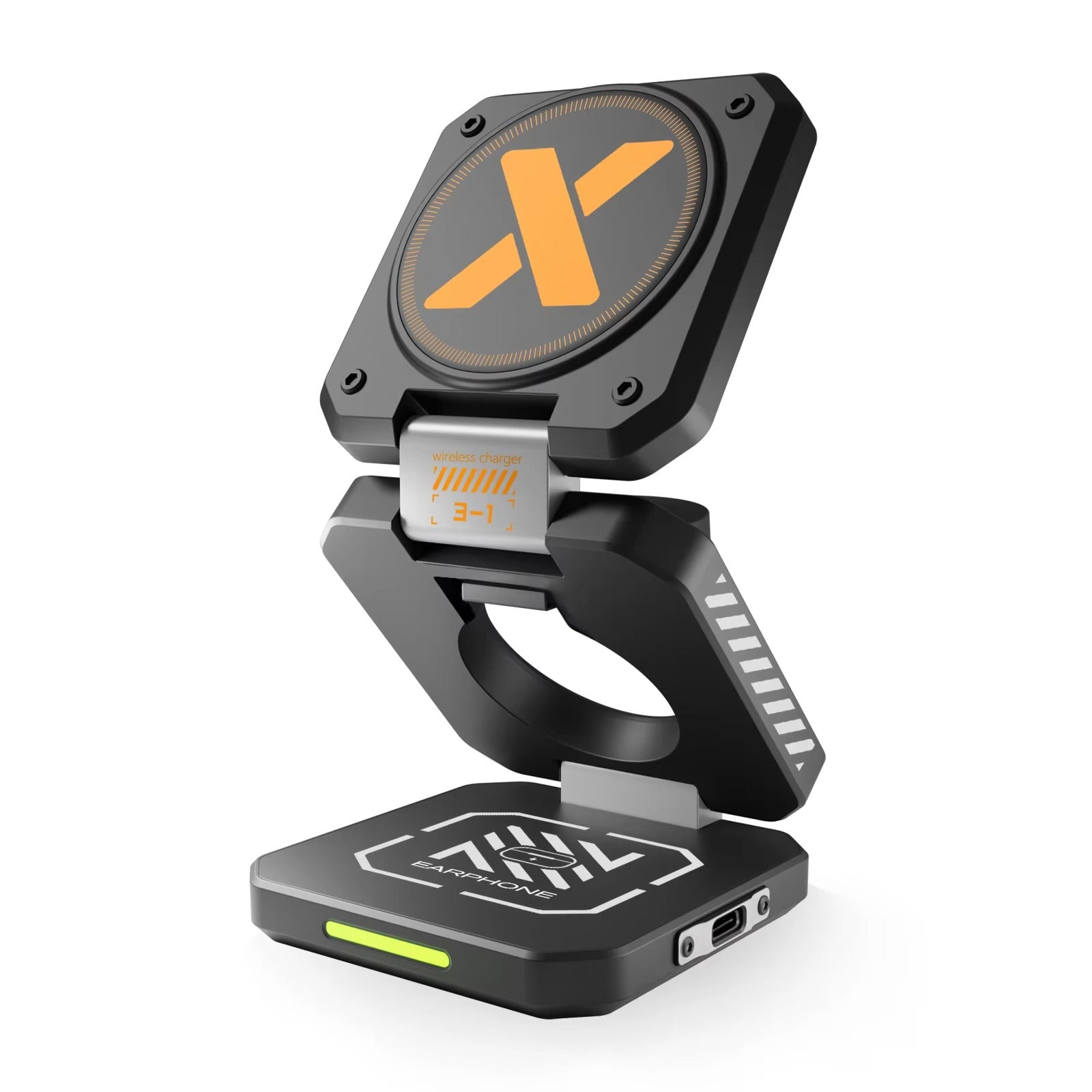 Elite iPhone 3-in-1 Foldable Magnetic Wireless Charging Station, 30W Fast-Charge Portable Stand for Watch, Phone & Earbuds