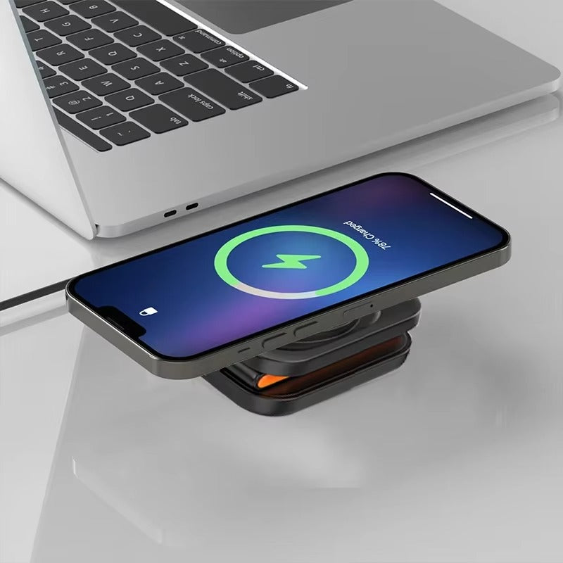 Elite iPhone 3-in-1 Foldable Magnetic Wireless Charging Station, 30W Fast-Charge Portable Stand for Watch, Phone & Earbuds