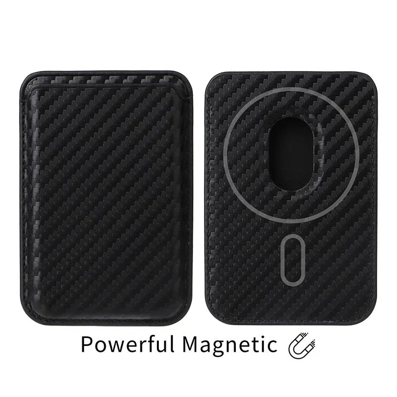 Elite iPhone Carbon Fiber MagSafe Wallet, Strong Magnetic Card Holder with Slim Storage Pocket, Anti-Fingerprint Lightweight Design
