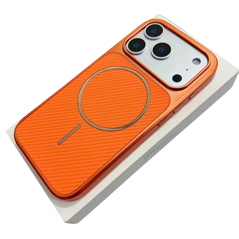 Elite iPhone Case — MagSafe Electroplated Carbon Fiber Cover with Shockproof Scratch-Resistant Protection and Lightweight Wireless-Charging Design