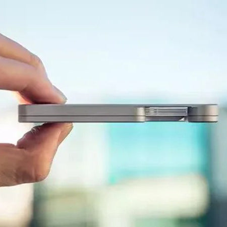 Elite iPhone Magnetic Wallet Card Holder, Carbon Fiber & Aluminum Slim Case with Automatic Pop-Up Card Access, MagSafe-Compatible Anti-Fingerprint Design