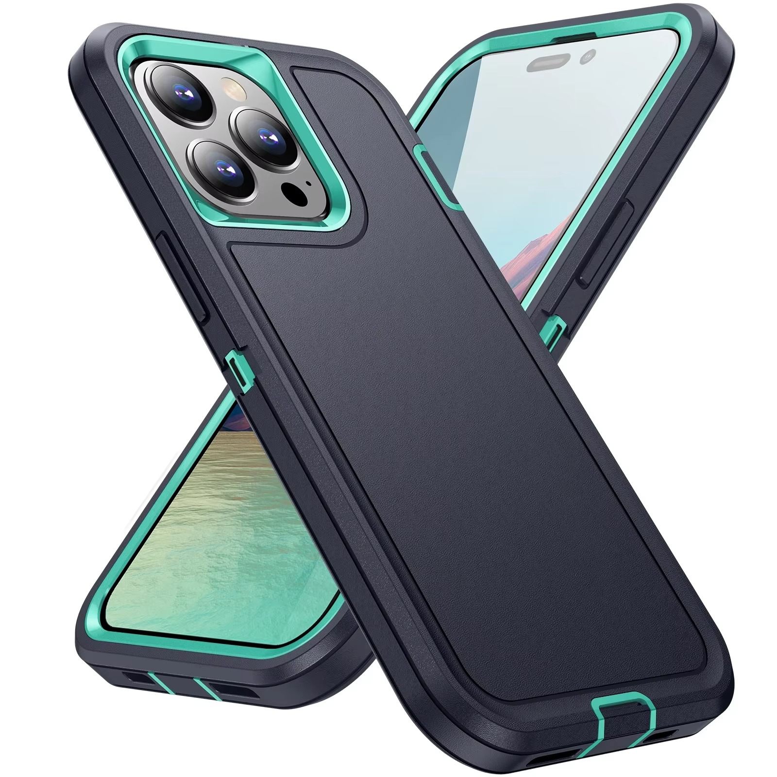 Heavy Duty Armor iPhone Case — Shockproof Metal Bracket, Dual Layer Protection, Anti-Fingerprint, Non-Slip Bumper Cover