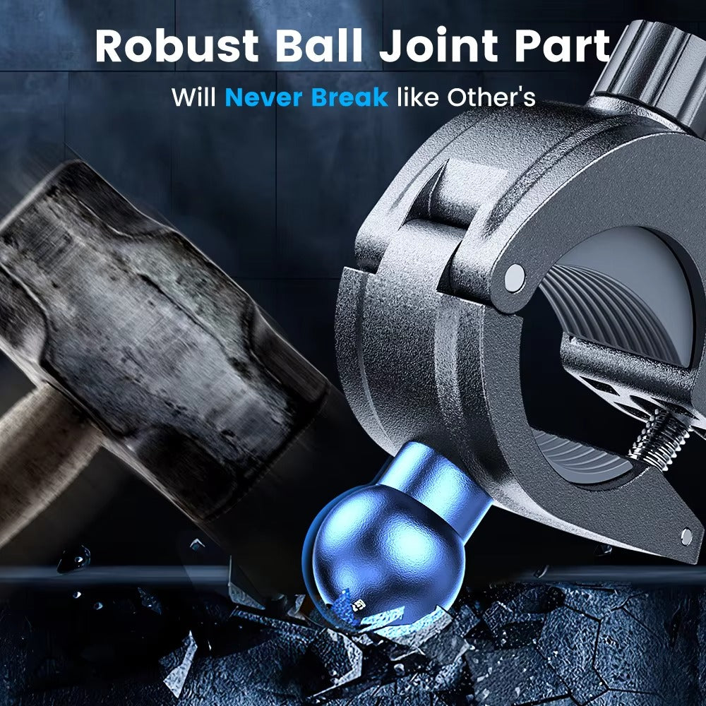 High-Quality Bicycle Phone Holder with Auto Lock Clamp, 360° Adjustable Viewing, Reinforced Ball Joint, Anti-Vibration Handlebar Mount