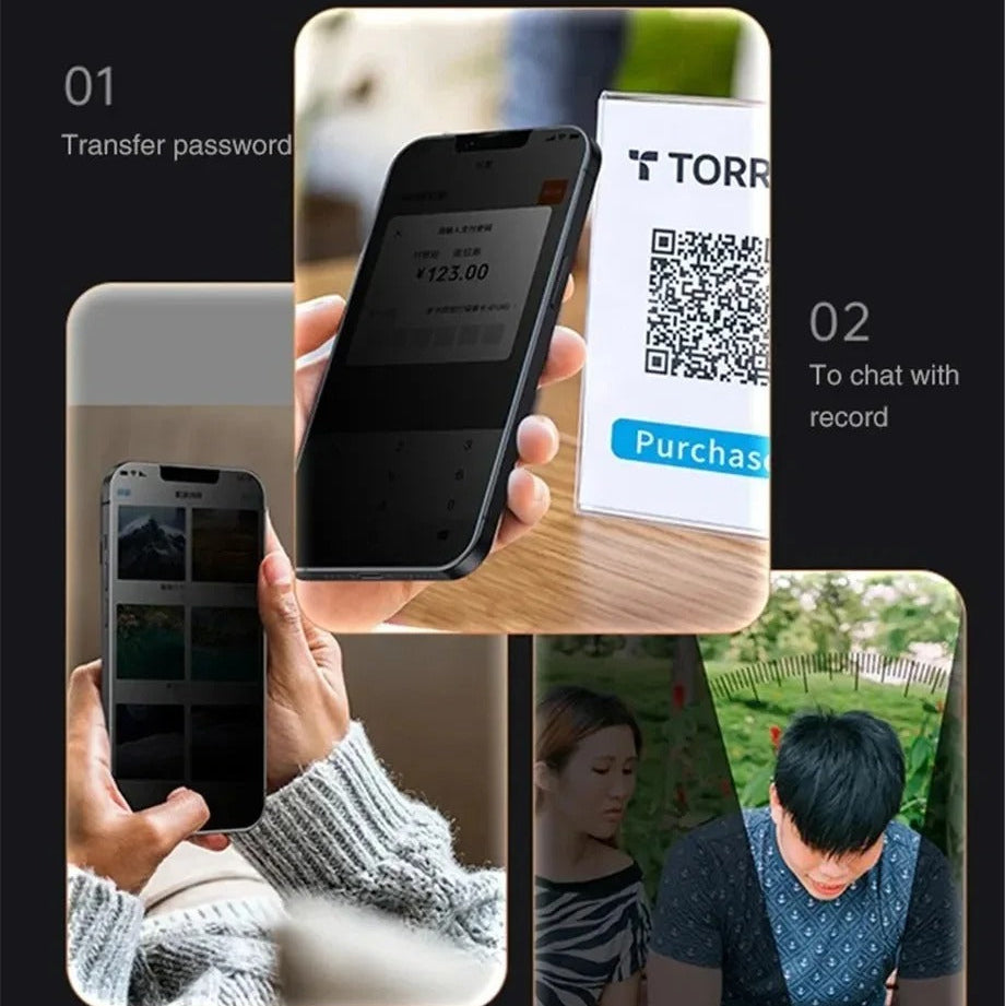 High-Quality Impact-Ready iPhone Privacy Tempered Glass Screen Protector, Full-Cover Anti-Spy Shield with Anti-Fingerprint, Scratch & Shatter Protection