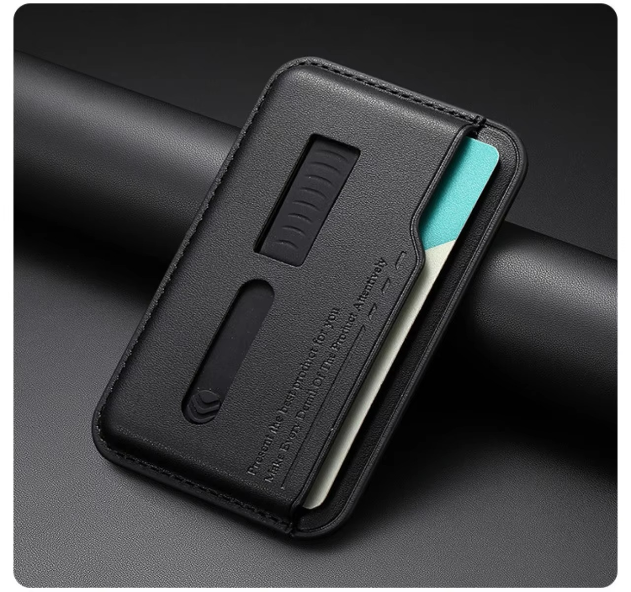 High-Quality Magnetic Wallet Case with Card Slots, Secure Leather Design, Built-In Finger Ring & Wrist Strap, Slim Phone Card Holder