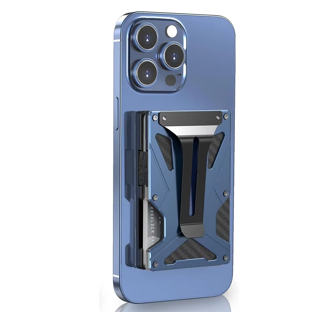 High-Quality Magnetic Wallet Money Clip with Air Tag Holder, Durable Aluminum Design, Slim Card & Cash Organizer for Everyday Carry