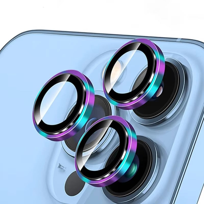 High-Quality Metal Camera Lens Ring Protector with HD Tempered Glass Film, Anti-Scratch & Impact Protection for Phone Cameras