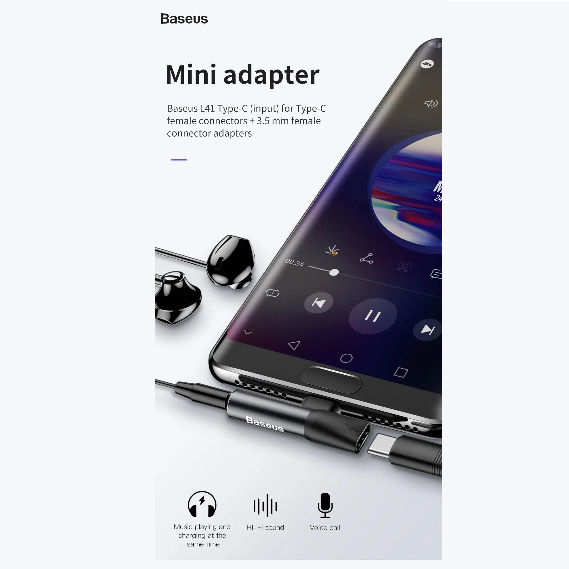 High-Quality USB-C Audio Adapter with 3.5mm AUX Jack, Clear Sound Performance & Portable Plug-and-Play Design