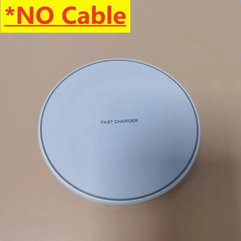 High-Quality Wireless Charging Pad with LED Indicator, 30W Fast-Charge Dock for Smartphones & Earbuds with Slim Desktop Design