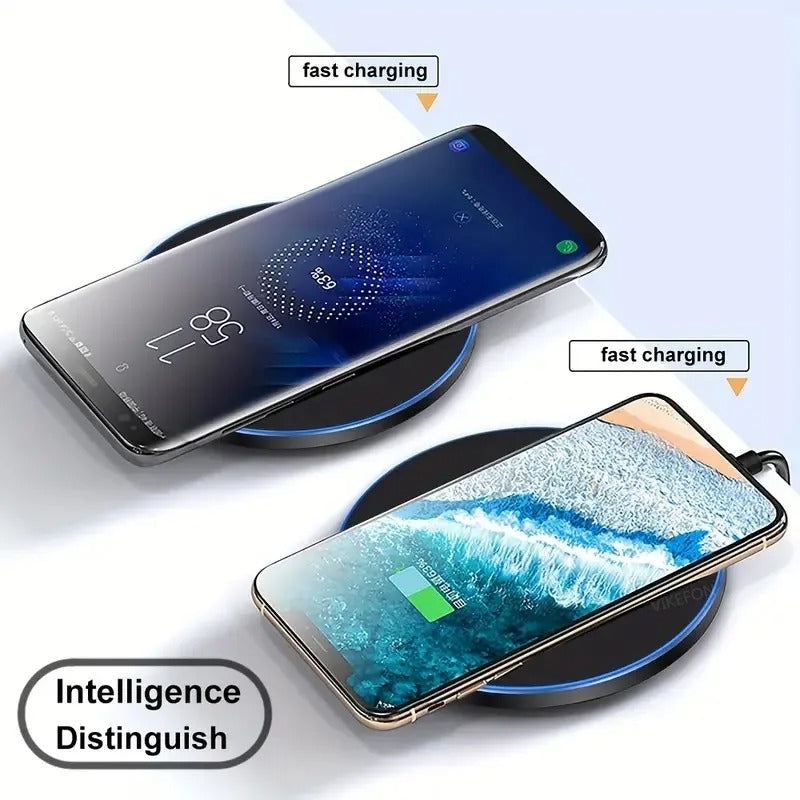 High-Quality Wireless Charging Pad with LED Indicator, 30W Fast-Charge Dock for Smartphones & Earbuds with Slim Desktop Design