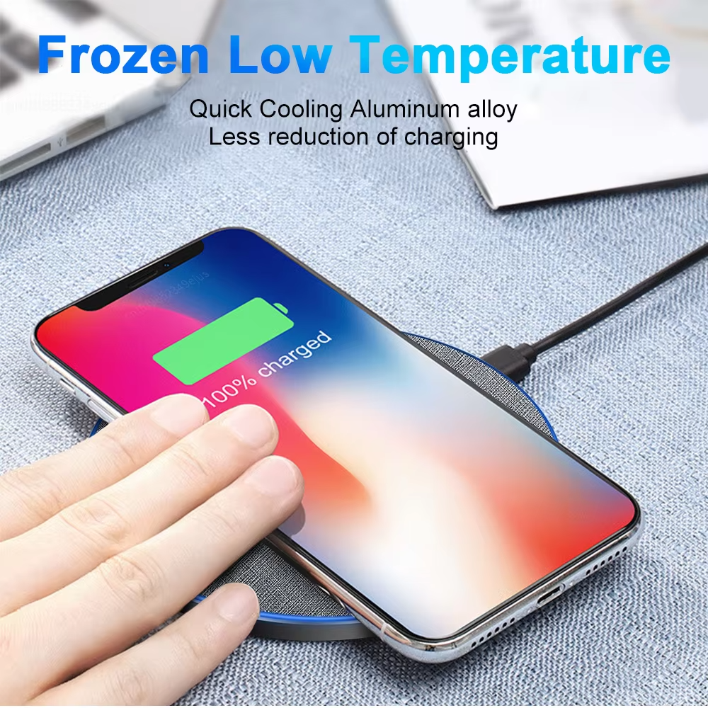 High-Quality Wireless Charging Pad with LED Light, 15W Qi Fast-Charge Induction Dock for Phones & Earbuds