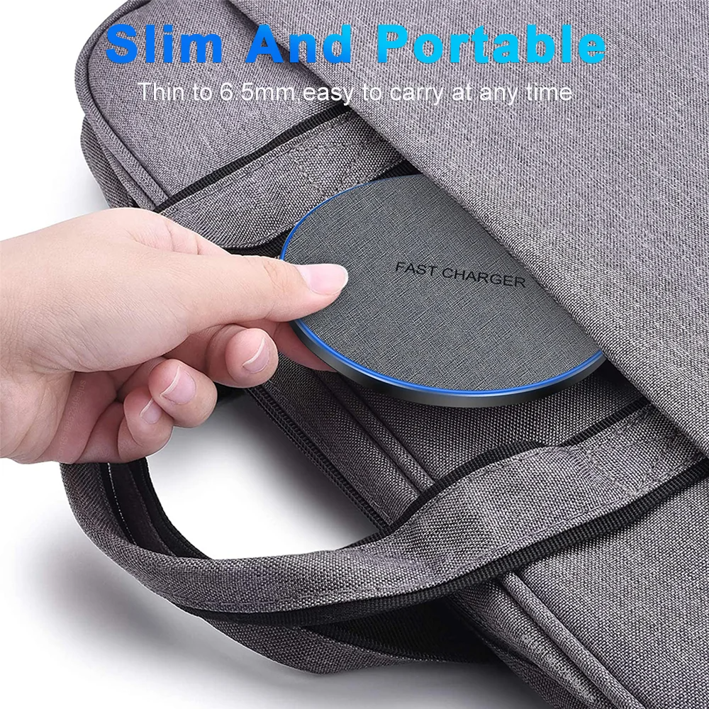 High-Quality Wireless Charging Pad with LED Light, 15W Qi Fast-Charge Induction Dock for Phones & Earbuds