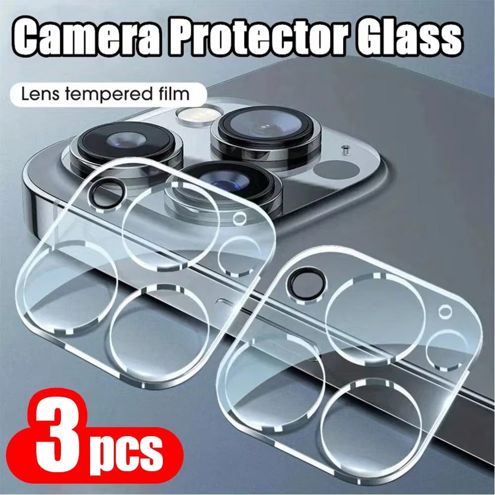 High-Quality iPhone Camera Lens Film Protector, Clear Tempered Glass Coverage with Scratch Resistance, Shatter Protection & Precision Fit