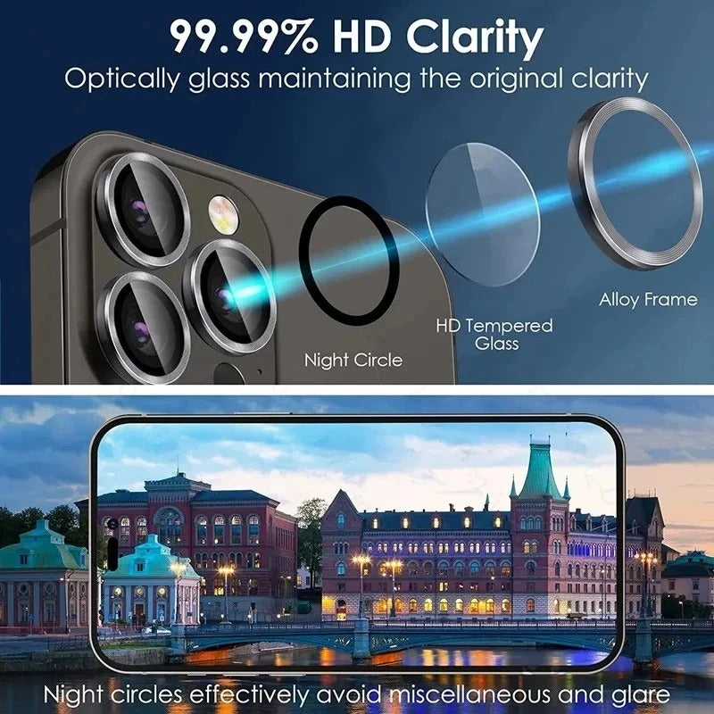 High-Quality iPhone Camera Lens Glass Protector – Clear Protective Coverage with Scratch Resistance, Shatter Protection & Precision Fit for Rear Lenses