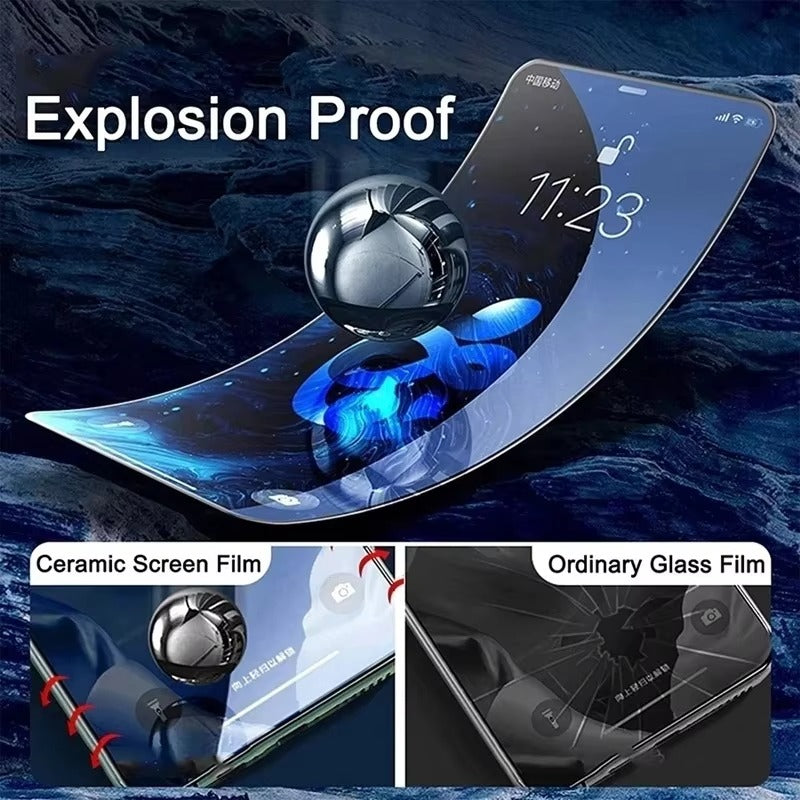 High-Quality iPhone Ceramic Screen Protector – Clear Protective Film with Smooth Touch Clarity, Anti-Fingerprint Surface, Scratch Resistance & Shatter Control