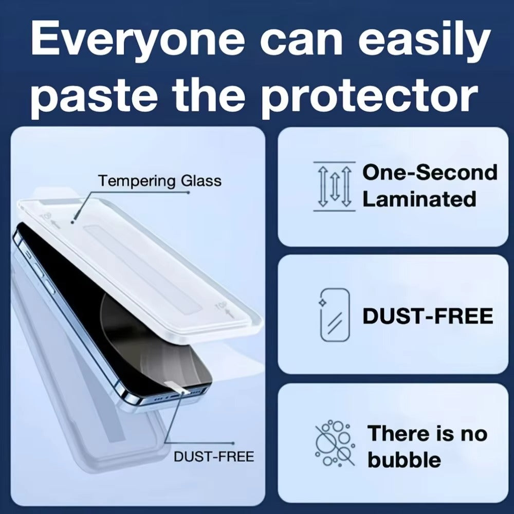 High-Quality iPhone HD Tempered Glass Screen Protector – Clear Front Protection, Anti-Fingerprint, Anti-Scratch & Shatter-Resistant Glass