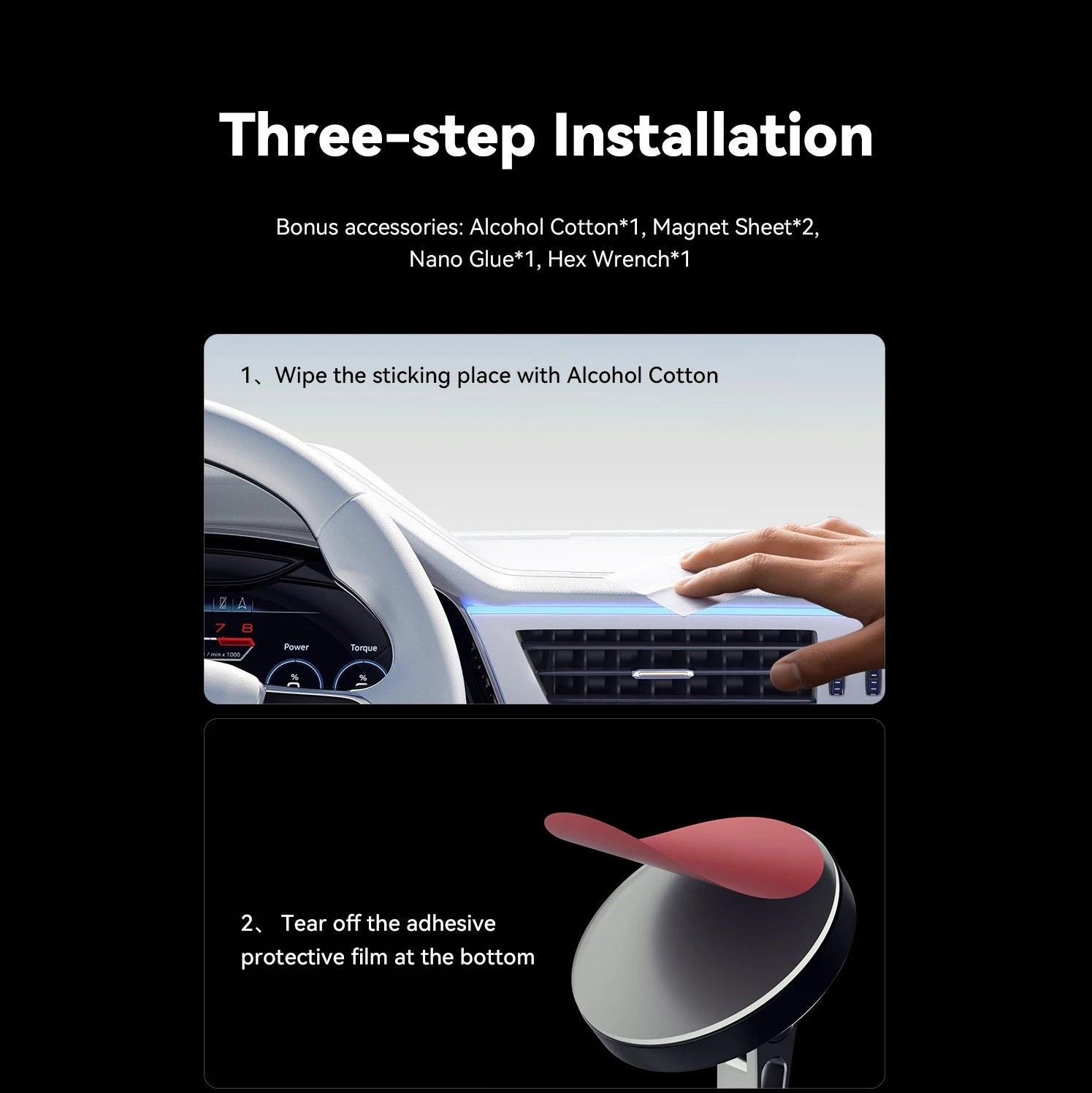 High-Quality iPhone MagSafe Magnetic Car Phone Holder, 15W Wireless Charging Mount with Multi-Axis Adjustment & Strong Magnetic Grip