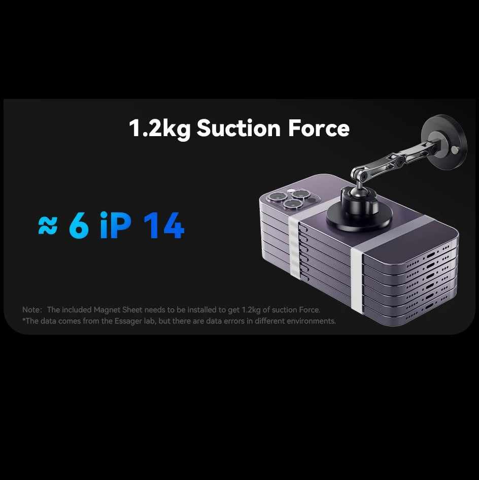 High-Quality iPhone MagSafe Magnetic Car Phone Holder, 15W Wireless Charging Mount with Multi-Axis Adjustment & Strong Magnetic Grip