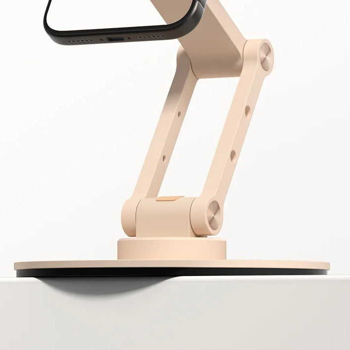 High-Quality iPhone MagSafe Magnetic Desk Phone Stand, 360° Rotating Aluminum Holder with Height Adjustment & Foldable Stable Base