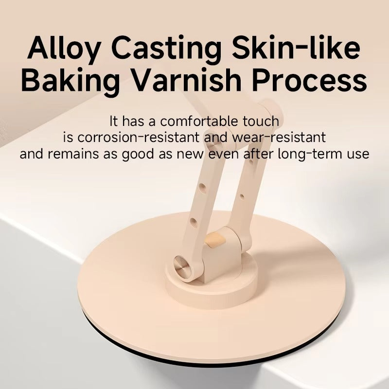 High-Quality iPhone MagSafe Magnetic Desk Phone Stand, 360° Rotating Aluminum Holder with Height Adjustment & Foldable Stable Base