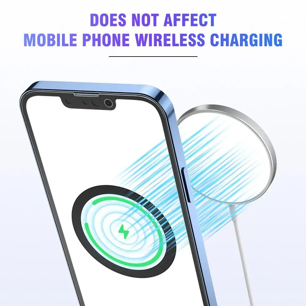 High-Quality iPhone MagSafe Magnetic Metal Ring Adapter, Universal Sticker Plate for Wireless Charging & Car Mount Compatibility