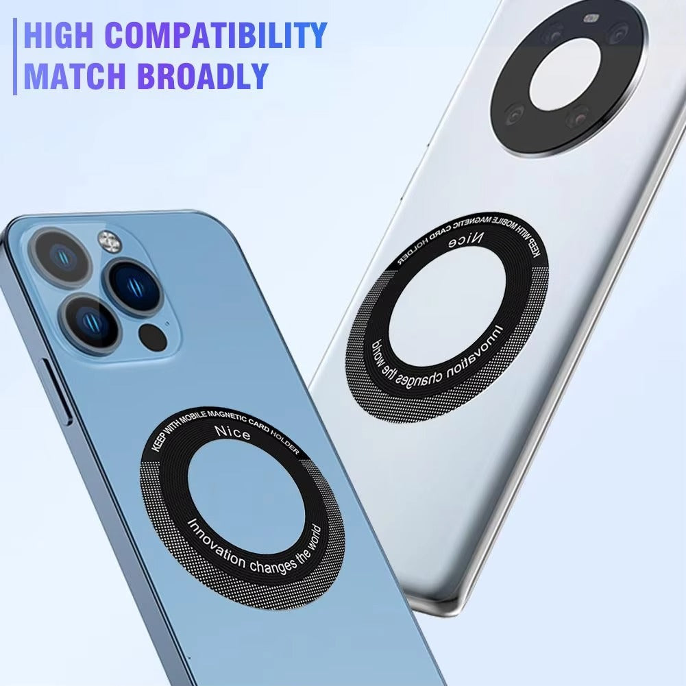 High-Quality iPhone MagSafe Magnetic Metal Ring Adapter, Universal Sticker Plate for Wireless Charging & Car Mount Compatibility