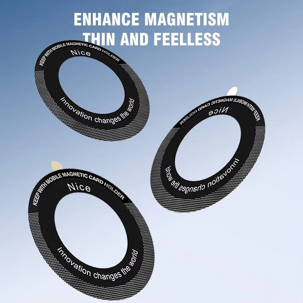 High-Quality iPhone MagSafe Magnetic Metal Ring Adapter, Universal Sticker Plate for Wireless Charging & Car Mount Compatibility