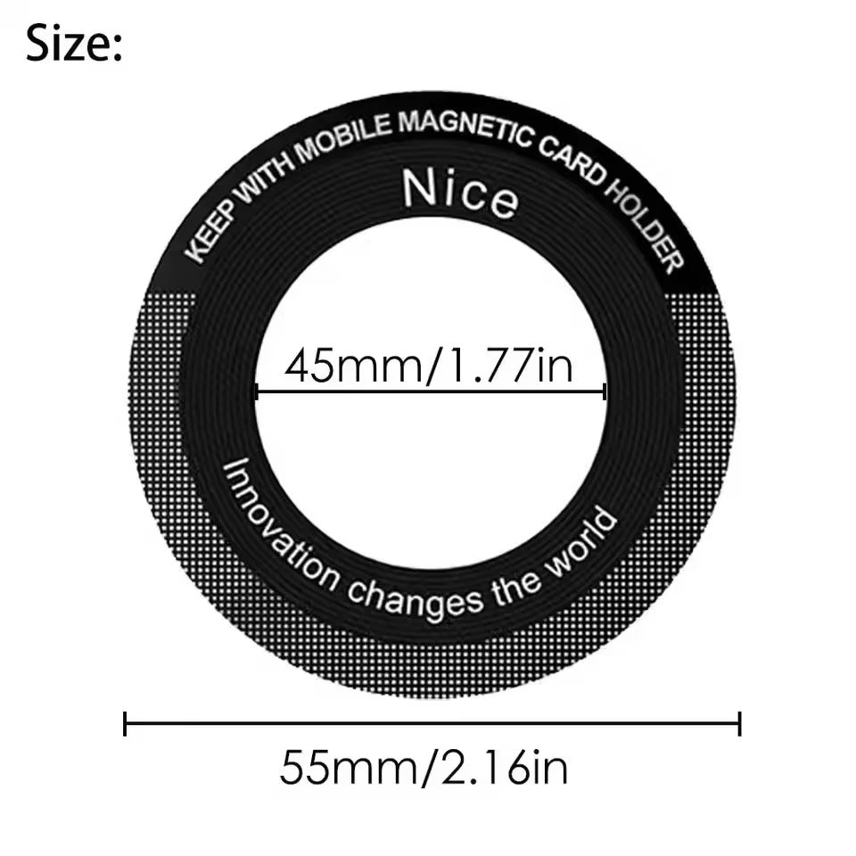 High-Quality iPhone MagSafe Magnetic Metal Ring Adapter, Universal Sticker Plate for Wireless Charging & Car Mount Compatibility