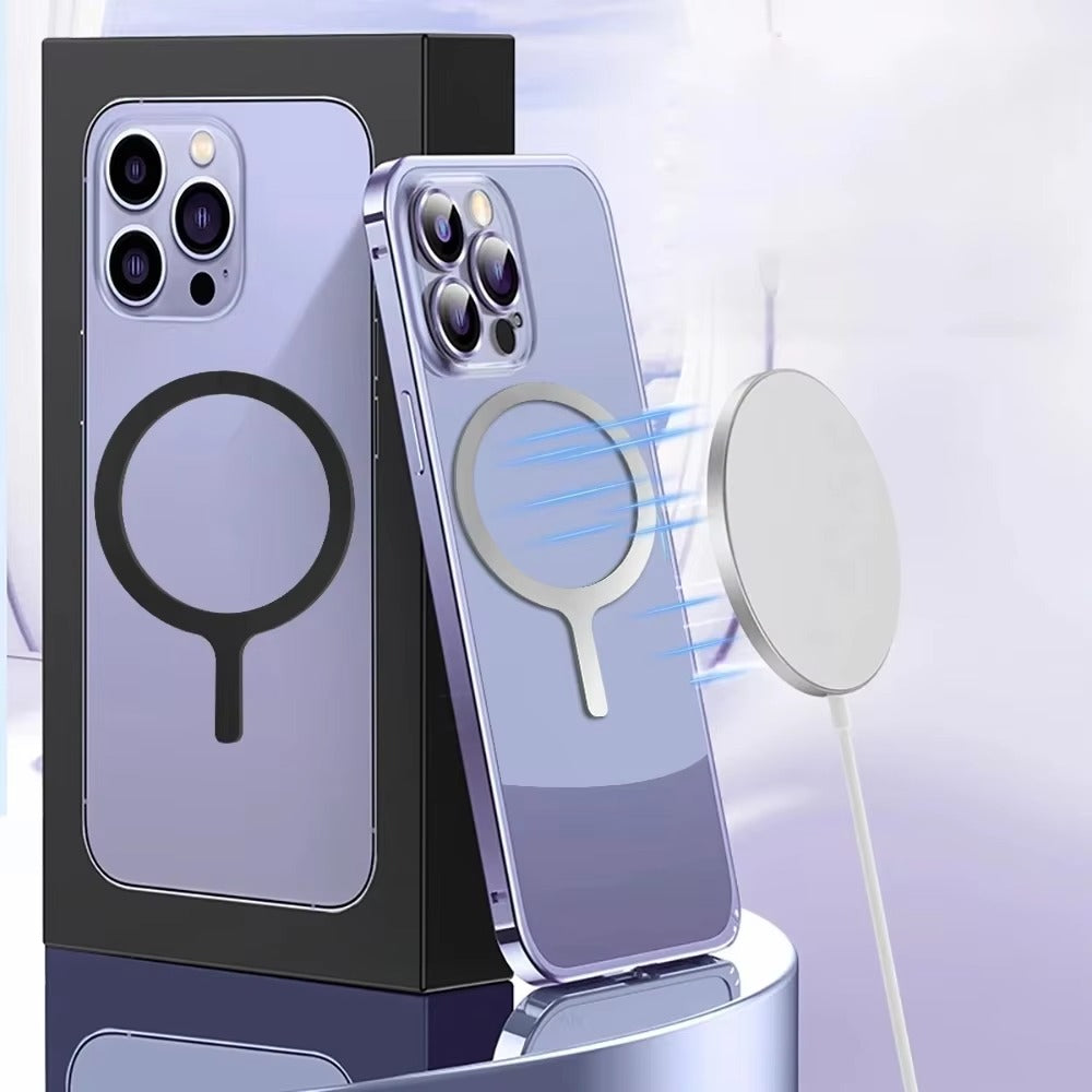 High-Quality iPhone MagSafe Magnetic Ring Adapter, Universal Metal Sticker Plate for Wireless Charging & Magnetic Mount Compatibility