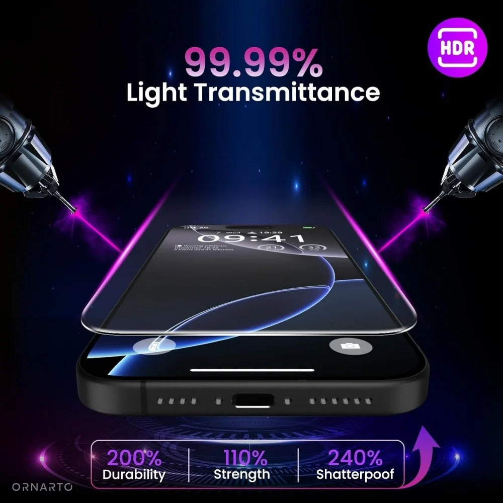 High-Quality iPhone Tempered Glass Screen Protector, HD Clear Front Film with Anti-Scratch Protection and Precision Fit