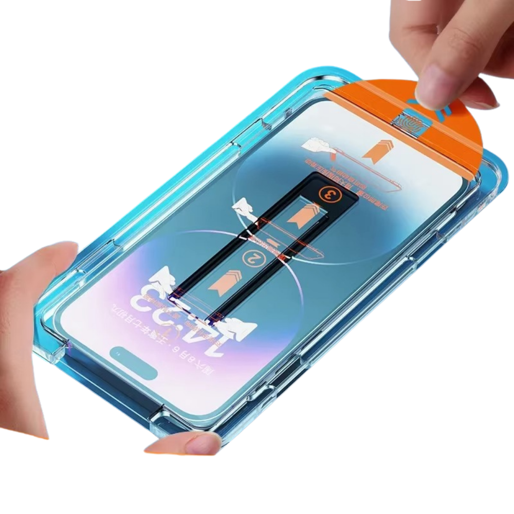 High-Quality iPhone Tempered Glass Screen Protector – Oleophobic Coating, Dust-Free Easy Installation, Clear HD Front Protection, Anti-Scratch & Shatter-Resistant Glass