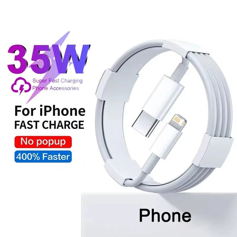 High-Quality iPhone USB-C Fast Charging Cable, 35W PD Power Data Cable with Durable TPE/TPU Build for Reliable Everyday Charging