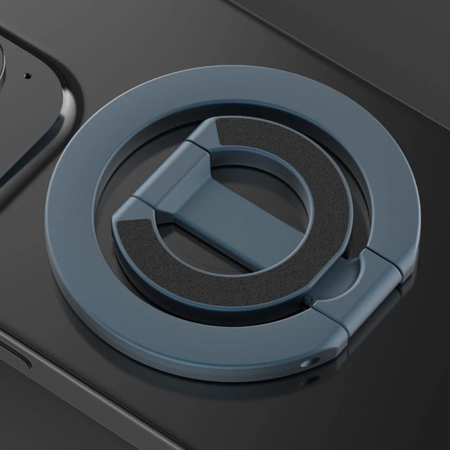 Impact-Ready iPhone Double-Sided Magnetic Ring Holder, MagSafe Phone Grip Stand with Dual-Magnet Support & Secure Finger Hold