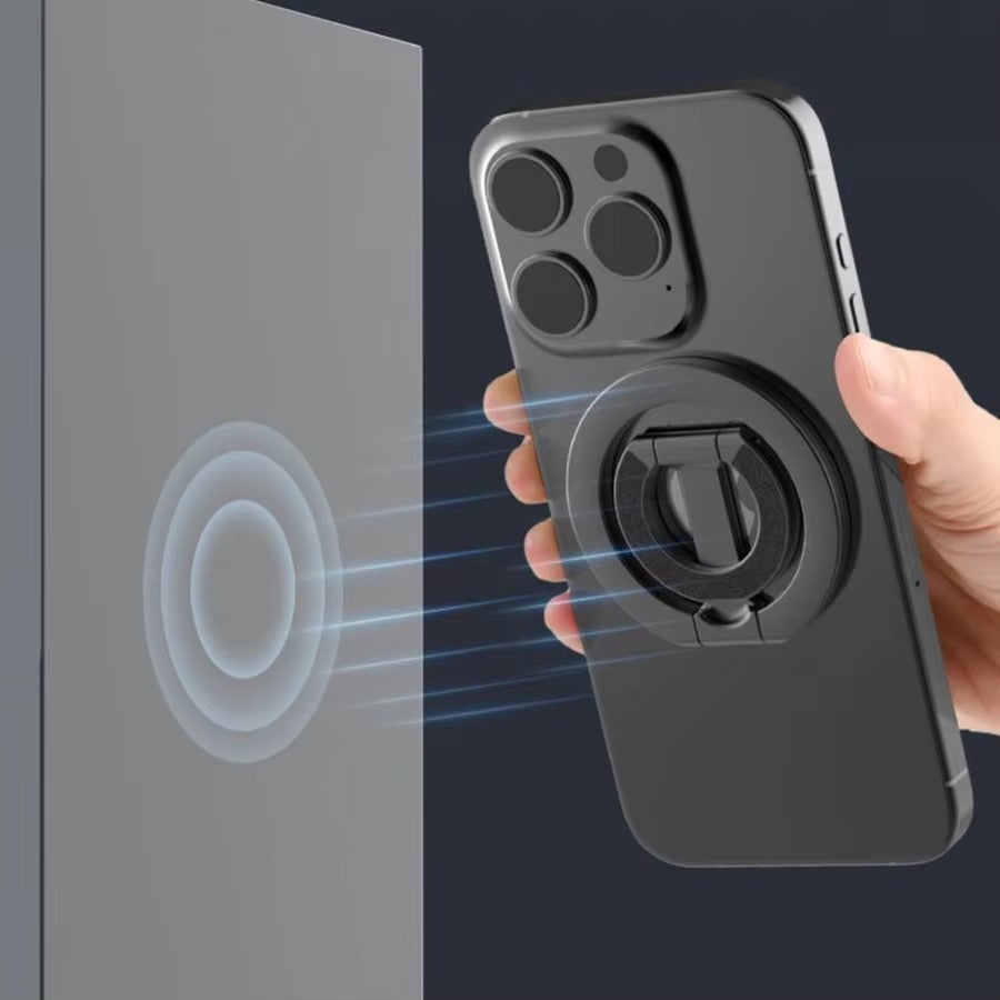 Impact-Ready iPhone Double-Sided Magnetic Ring Holder, MagSafe Phone Grip Stand with Dual-Magnet Support & Secure Finger Hold