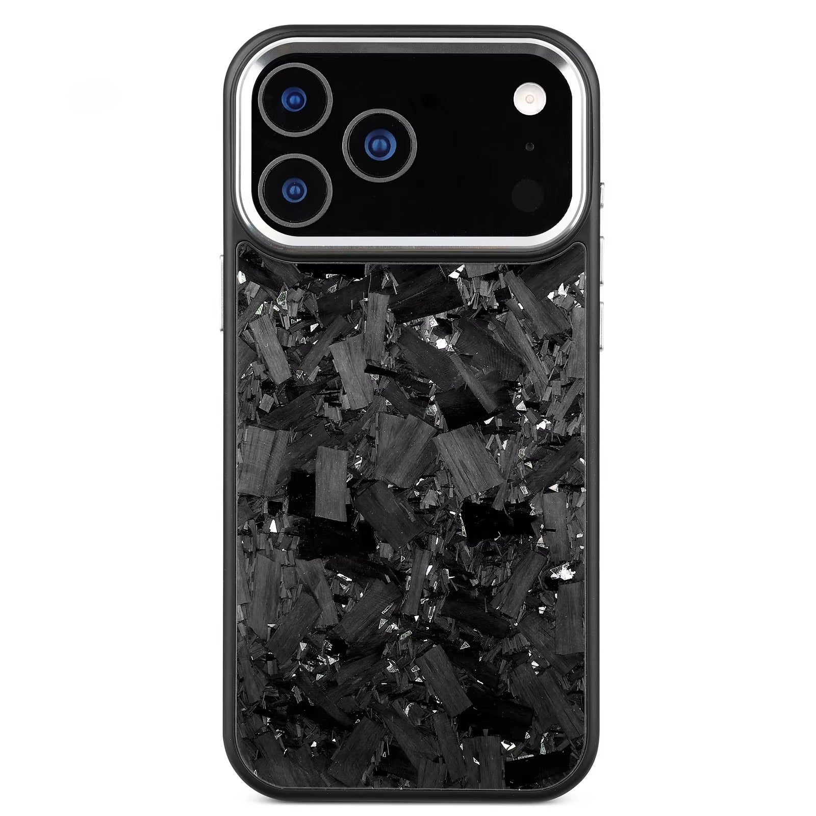 Impact-Ready iPhone Forged Carbon Fiber Case, MagSafe-Compatible Full Coverage Phone Cover with Metal Camera Lens & Button Protection