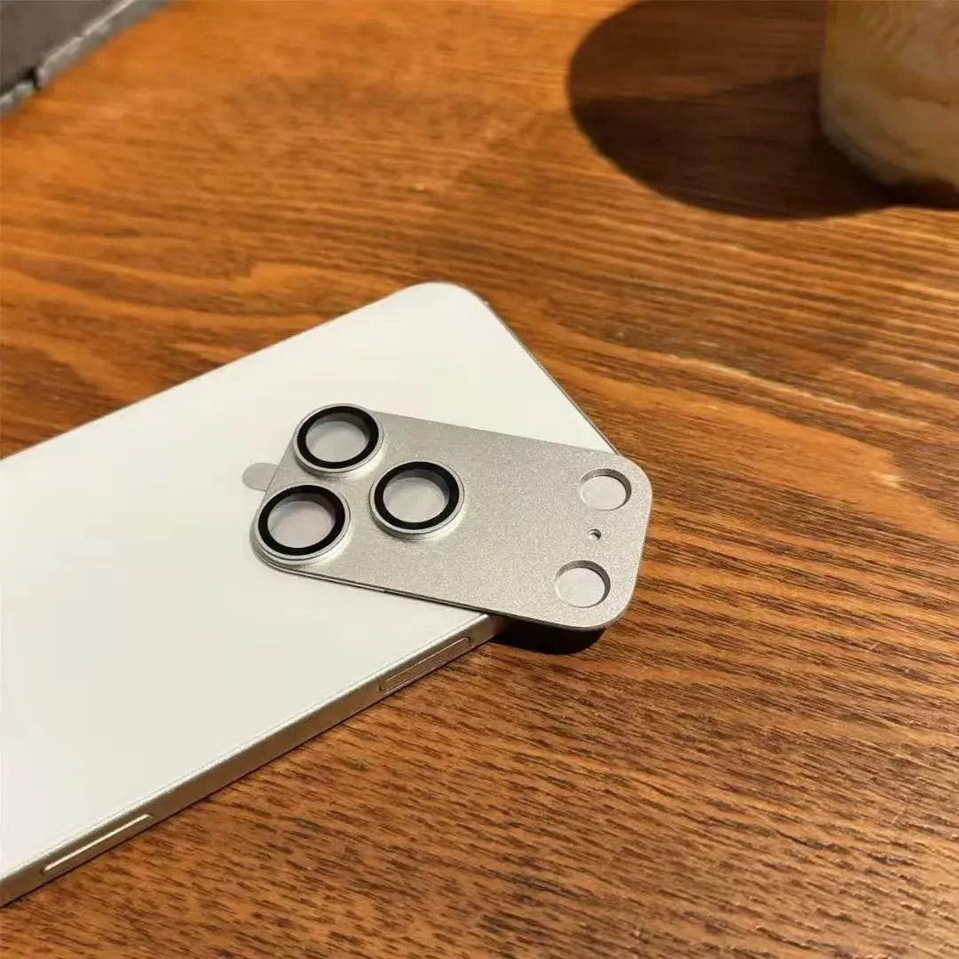Impact-Ready iPhone Full-Cover Metal Camera Lens Protector, Tempered Glass Lens Cover with Metal Ring, Scratch Resistance & Shatter Protection
