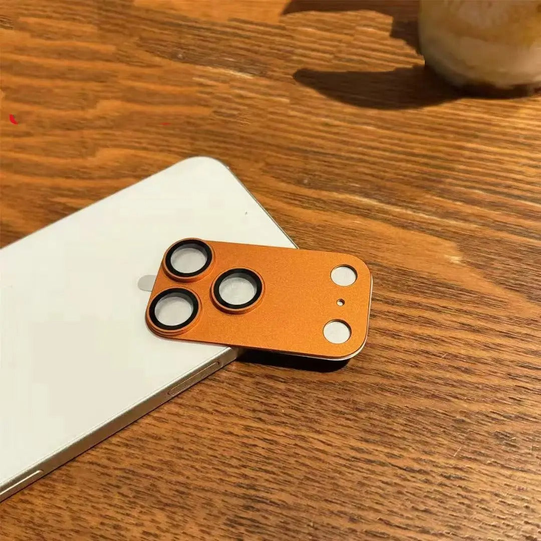 Impact-Ready iPhone Full-Cover Metal Camera Lens Protector, Tempered Glass Lens Cover with Metal Ring, Scratch Resistance & Shatter Protection