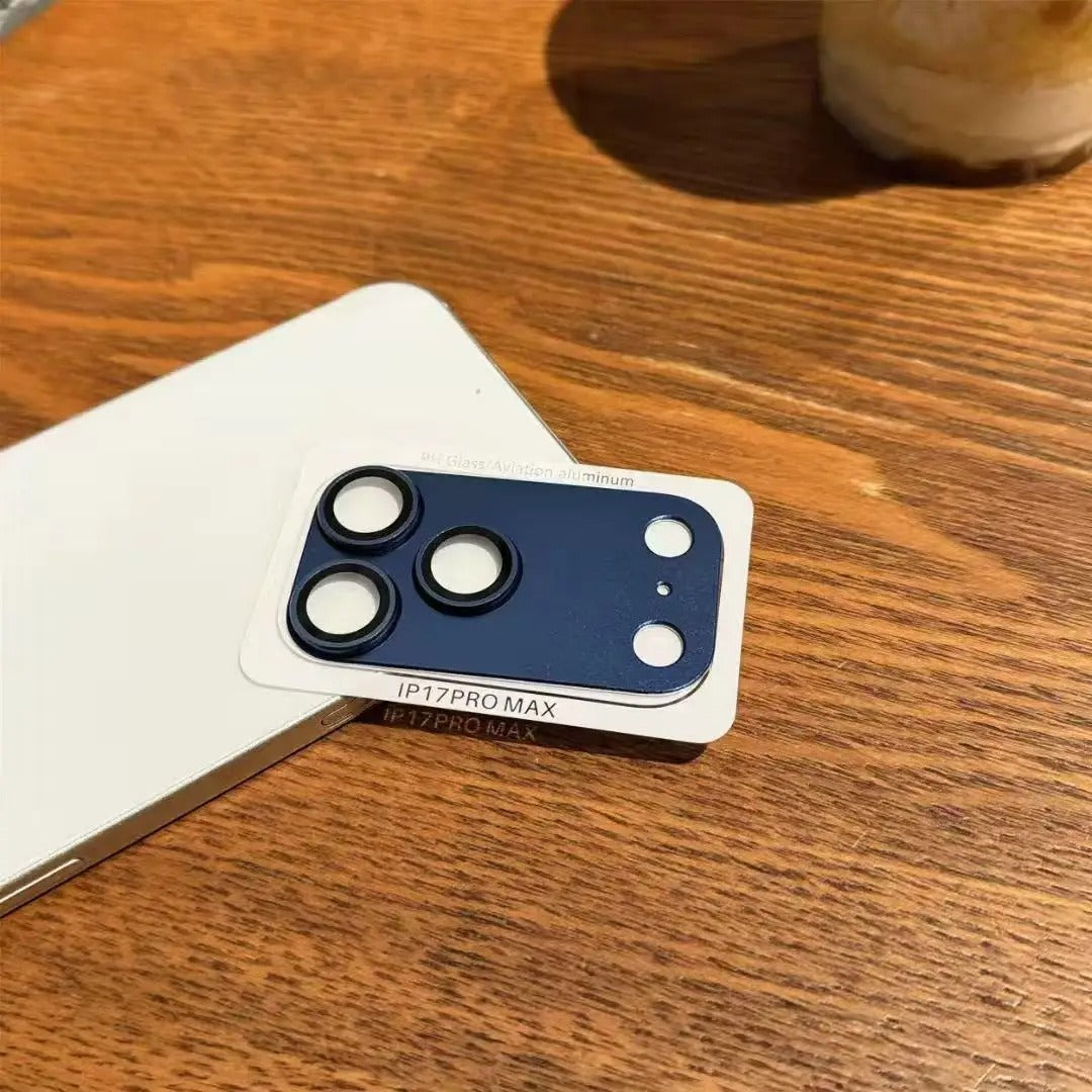 Impact-Ready iPhone Full-Cover Metal Camera Lens Protector, Tempered Glass Lens Cover with Metal Ring, Scratch Resistance & Shatter Protection
