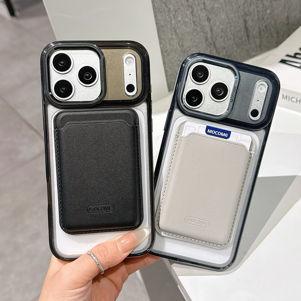 Impact-Ready iPhone Magnetic Case with Detachable Wallet, Shockproof TPU & PC Protective Cover, MagSafe-Compatible Card Holder Design