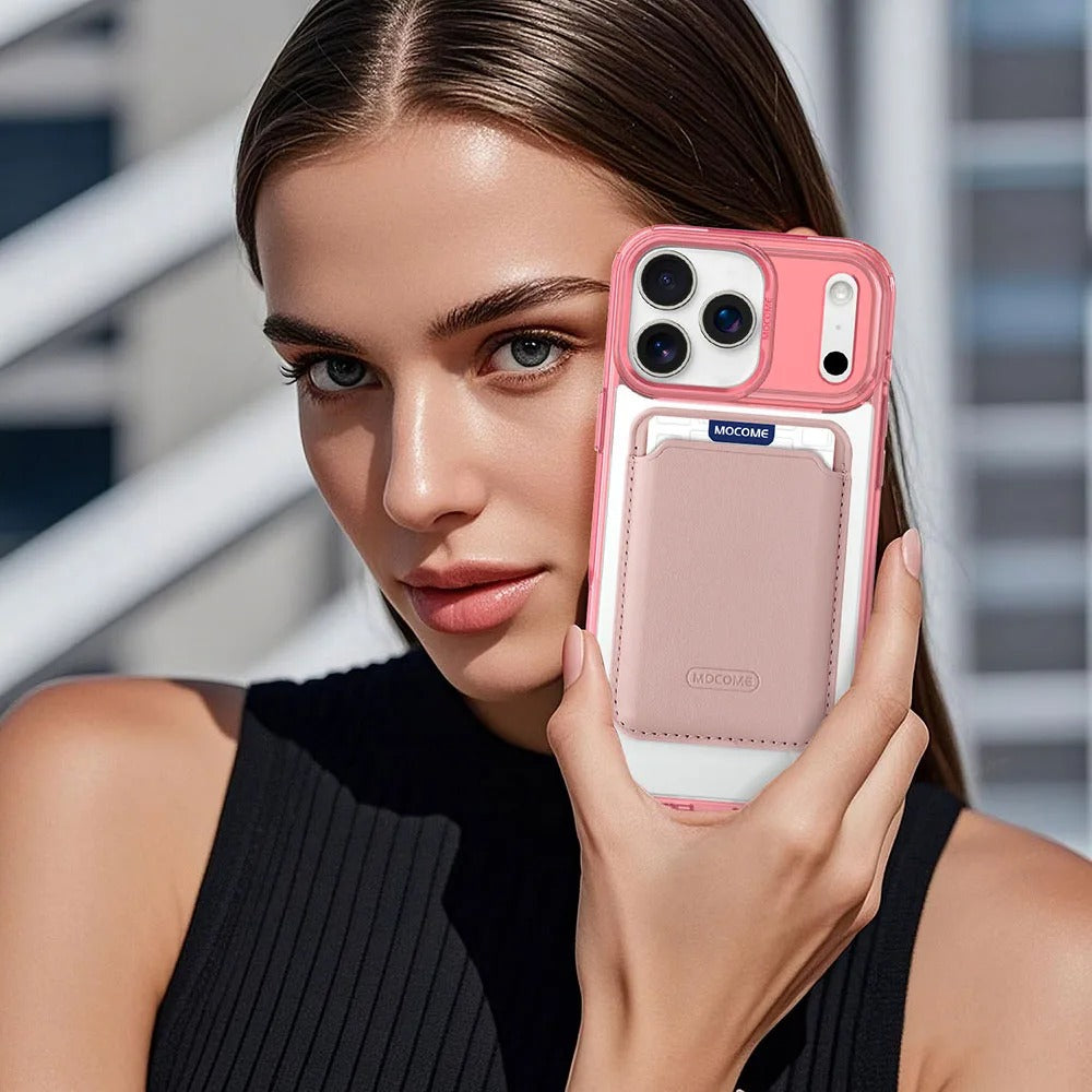 Impact-Ready iPhone Magnetic Case with Detachable Wallet, Shockproof TPU & PC Protective Cover, MagSafe-Compatible Card Holder Design