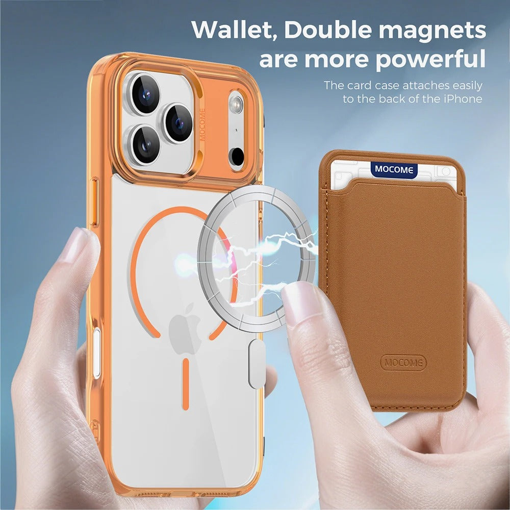 Impact-Ready iPhone Magnetic Case with Detachable Wallet, Shockproof TPU & PC Protective Cover, MagSafe-Compatible Card Holder Design