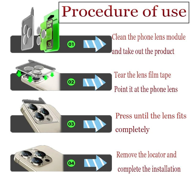 Impact-Ready iPhone Metal Ring Camera Lens Protector, Alloy Steel Tempered Glass with Full Coverage, Scratch Resistance & Shatter Protection