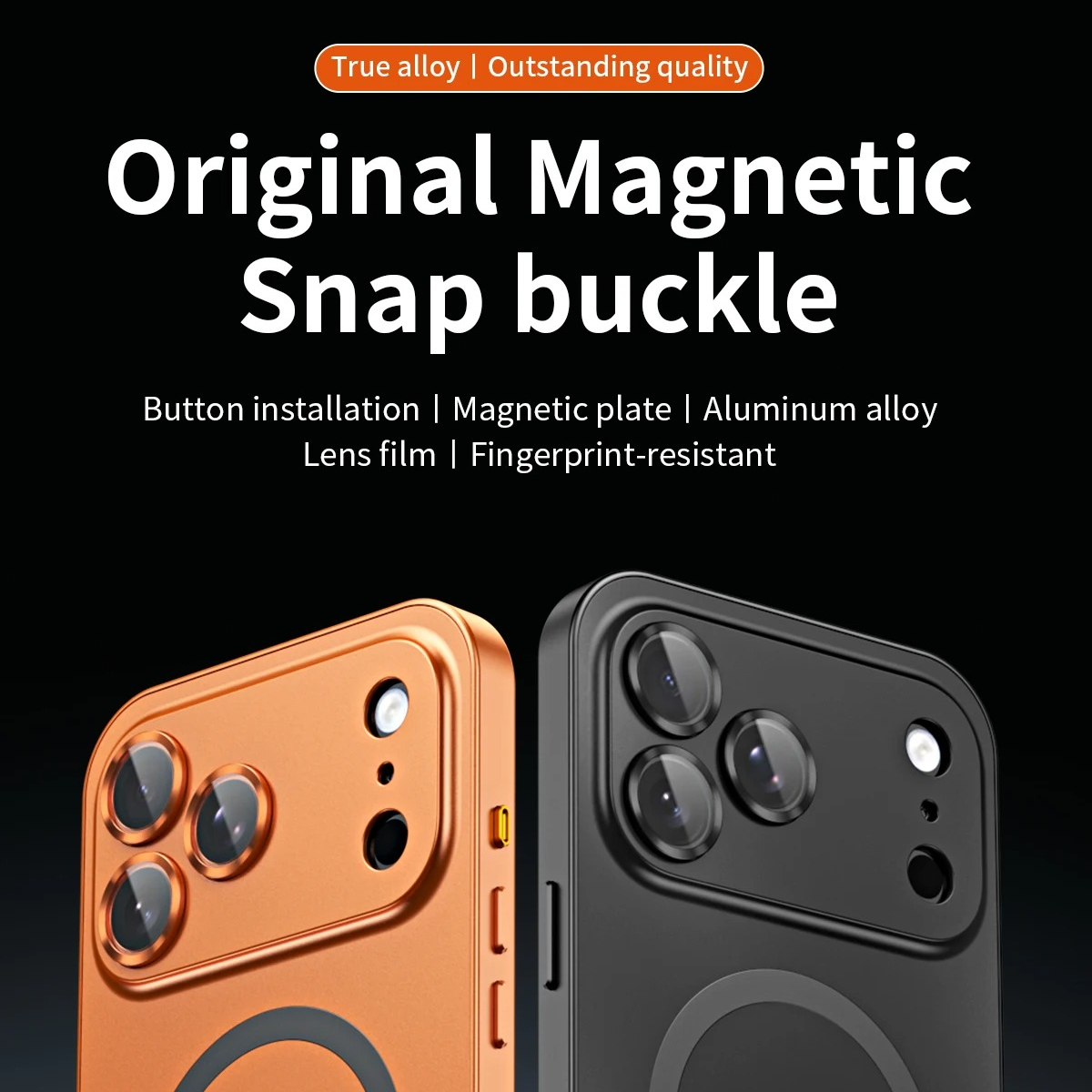 Luxury Aluminum Alloy Magnetic iPhone Case — Magsafe Wireless Charging, Full Coverage Shockproof Cover with Glass Lens, Matte Anti-Glare Finish
