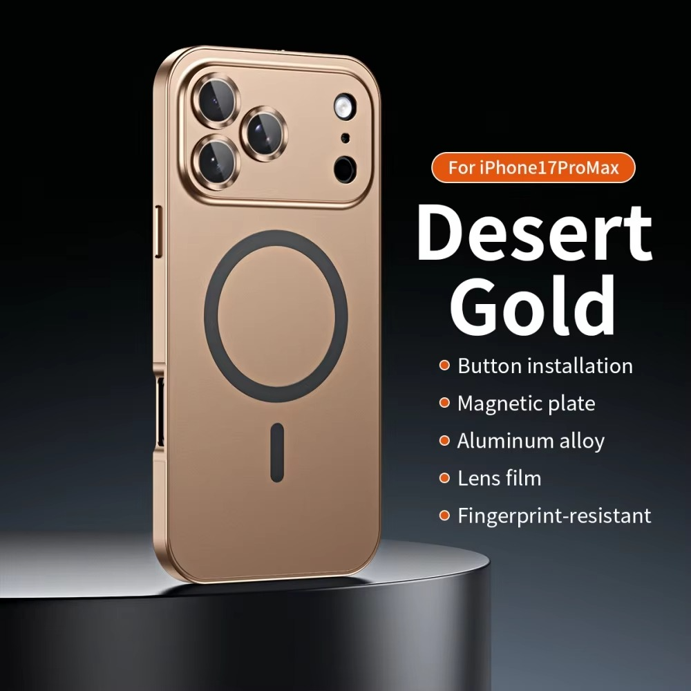 Luxury Aluminum Alloy Magnetic iPhone Case — Magsafe Wireless Charging, Full Coverage Shockproof Cover with Glass Lens, Matte Anti-Glare Finish