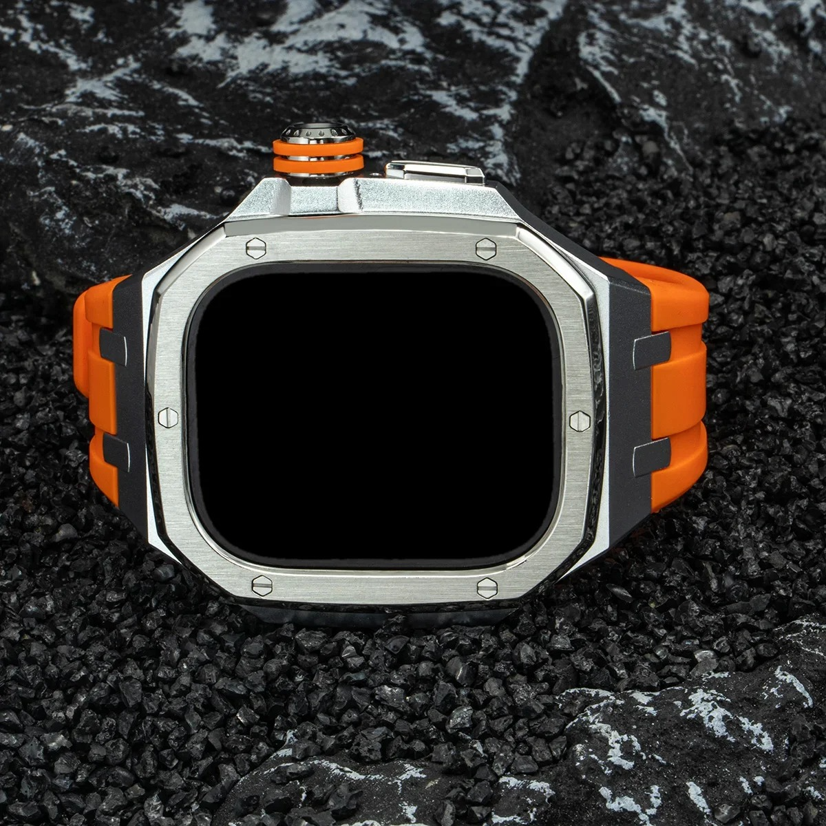 Luxury Apple Watch Stainless Steel Case & Strap Mod Kit, Premium Upgrade Protective Frame & Metal Band Set