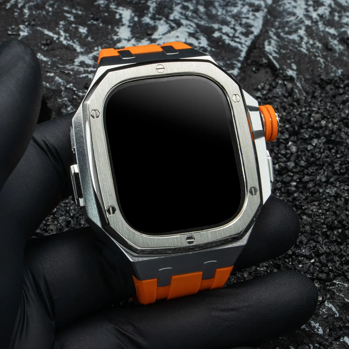 Luxury Apple Watch Stainless Steel Case & Strap Mod Kit, Premium Upgrade Protective Frame & Metal Band Set