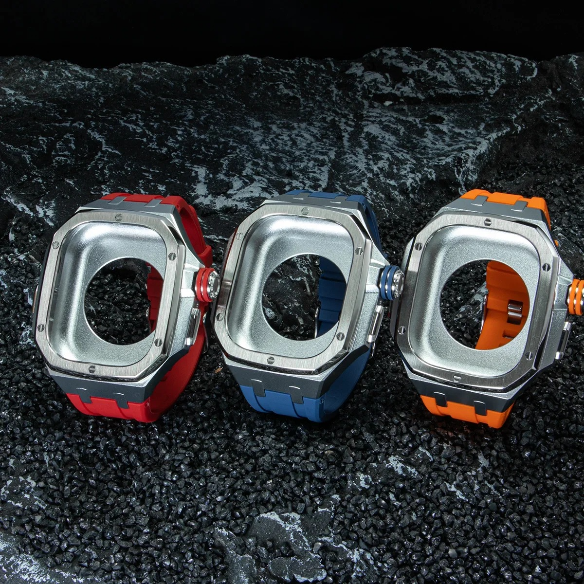 Luxury Apple Watch Stainless Steel Case & Strap Mod Kit, Premium Upgrade Protective Frame & Metal Band Set