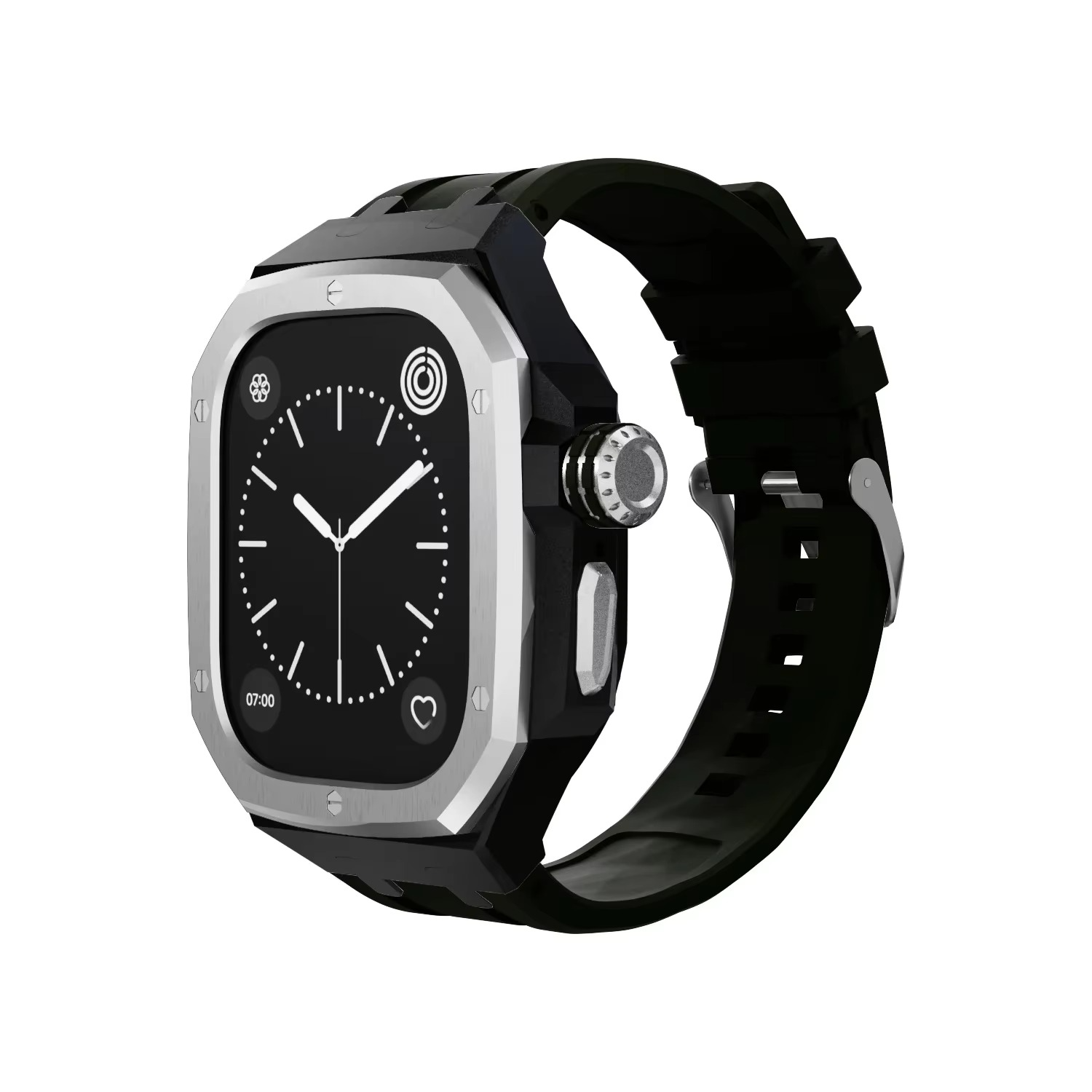 Luxury Apple Watch Stainless Steel Case & Strap Mod Kit, Premium Upgrade Protective Frame & Metal Band Set