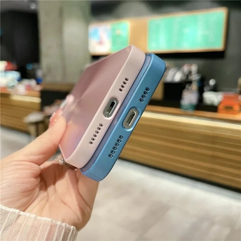 Luxury Aurora Laser iPhone Case — Matte Shockproof Armor Cover, Anti-Fingerprint, Anti-Scratch, Dustproof, Soft Bumper, Reflective Finish